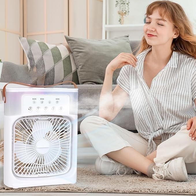 Portable USB Air Cooler Fan – Multifunction Mist Spray & Humidifier Fan for Home & Office