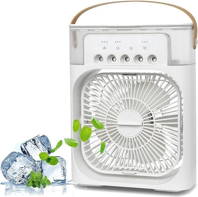 Portable USB Air Cooler Fan – Multifunction Mist Spray & Humidifier Fan for Home & Office