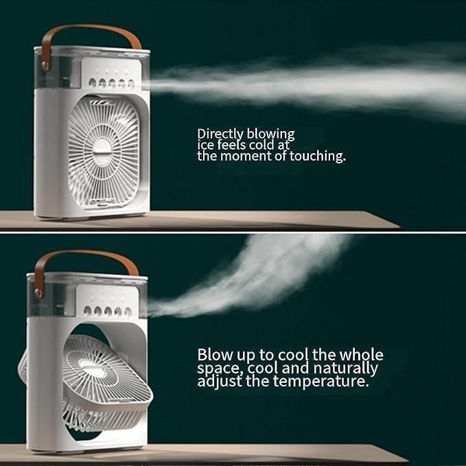 Portable USB Air Cooler Fan – Multifunction Mist Spray & Humidifier Fan for Home & Office