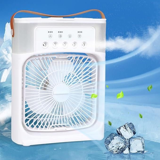 Portable USB Air Cooler Fan – Multifunction Mist Spray & Humidifier Fan for Home & Office