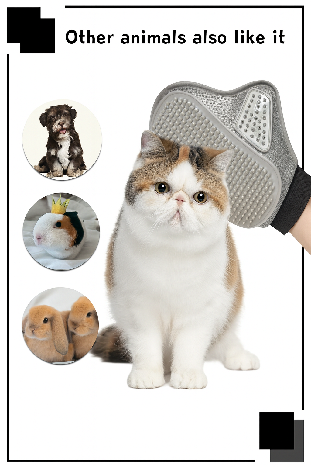 Stainless Steel Pet Grooming Glove β Gentle Deshedding Brush for Dogs & Cats
