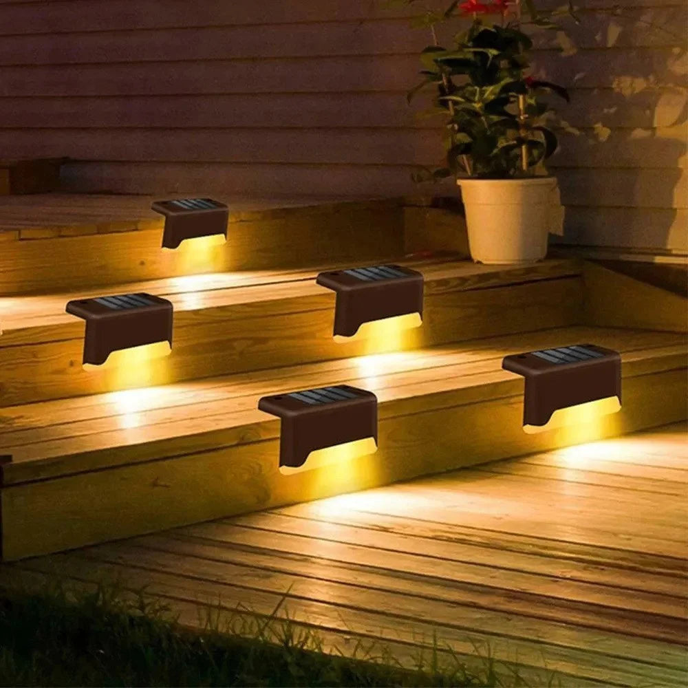 Solar Deck Lights Outdoor – Waterproof LED Step & Pathway Lamps (Pack of 4)