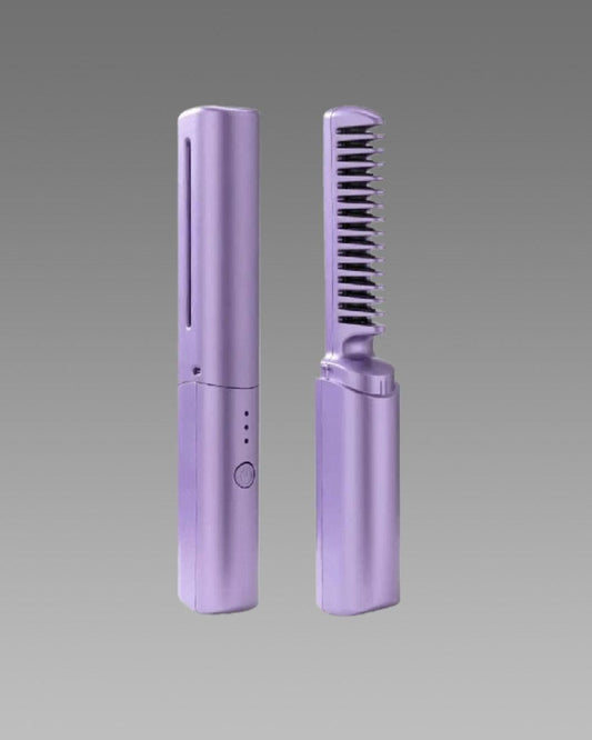Meneflix Cordless Mini Hair Straightener – Rechargeable Adjustable Hot Comb