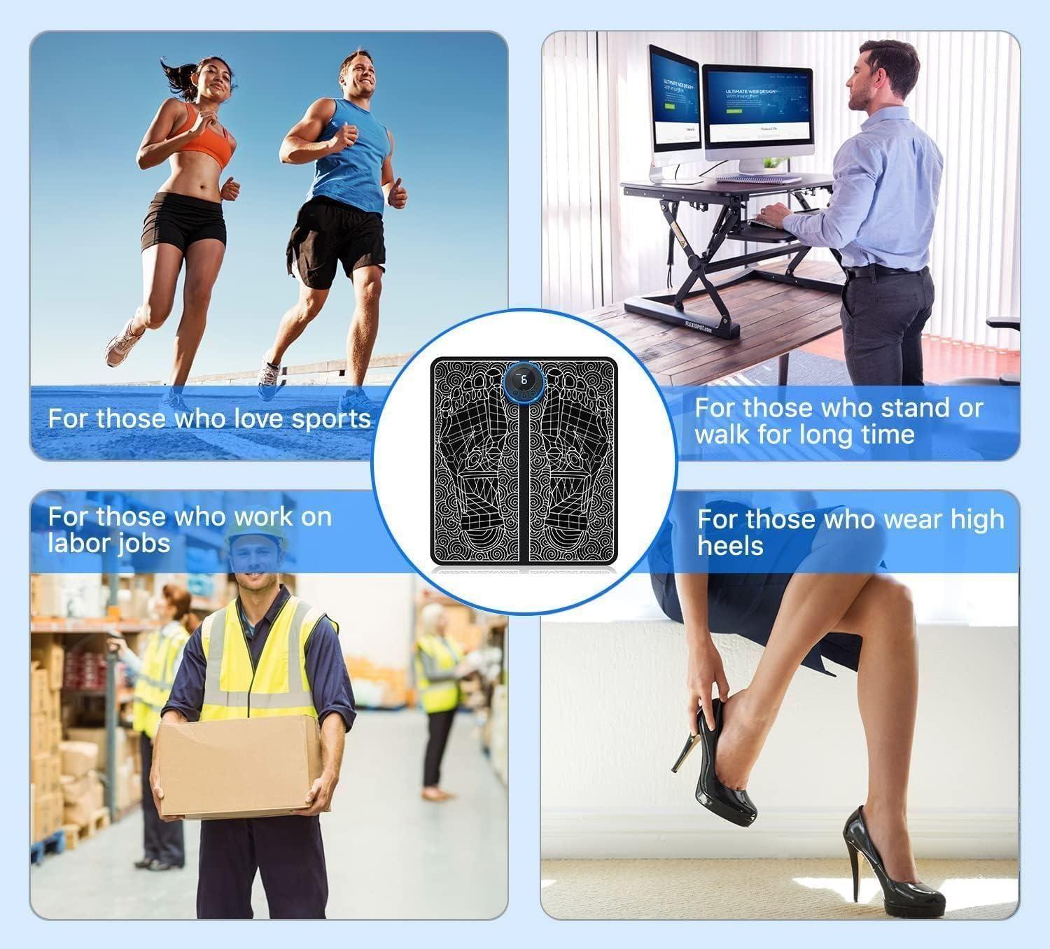 Wireless Electric Foot Massager – EMS Foot Massage Pain Reliever Pad for Relaxation & Circulation Boost (Portable & Rechargeable)