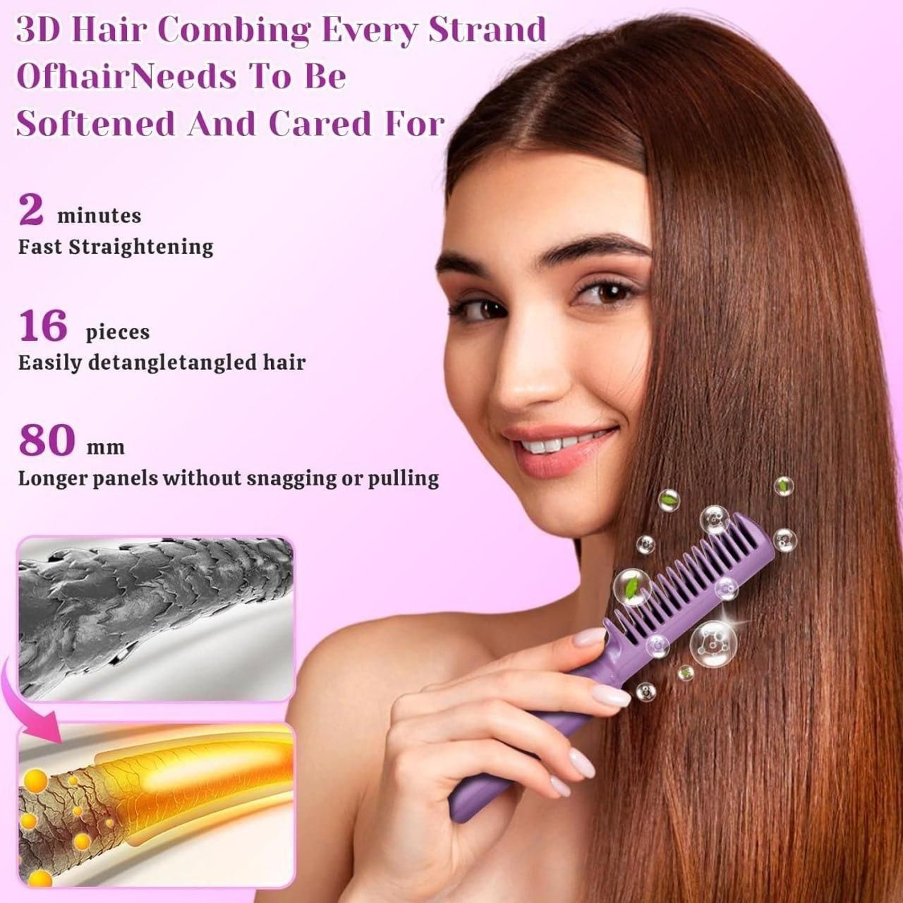 Meneflix Cordless Mini Hair Straightener – Rechargeable Adjustable Hot Comb
