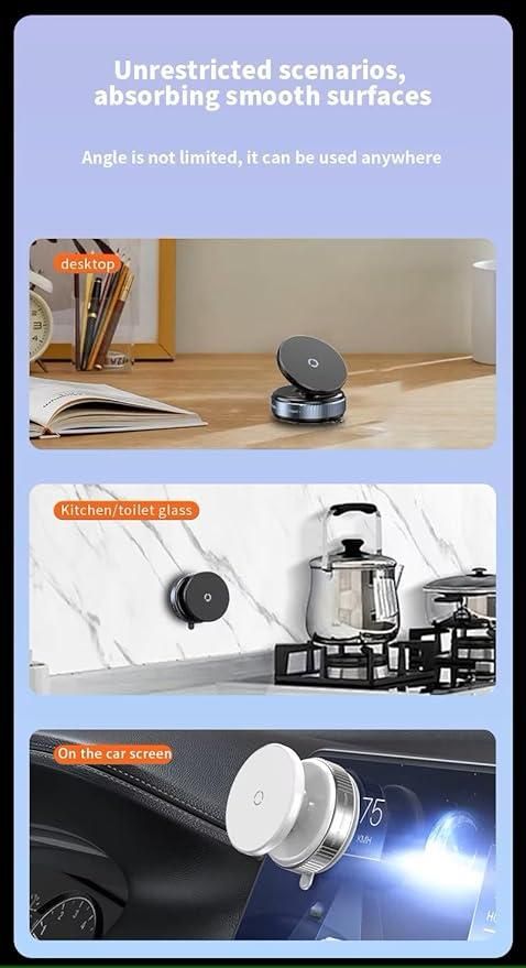 Magnetic Suction Phone Holder – 360° Rotating Universal Mobile Stand