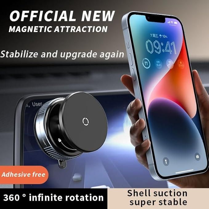 Magnetic Suction Phone Holder – 360° Rotating Universal Mobile Stand