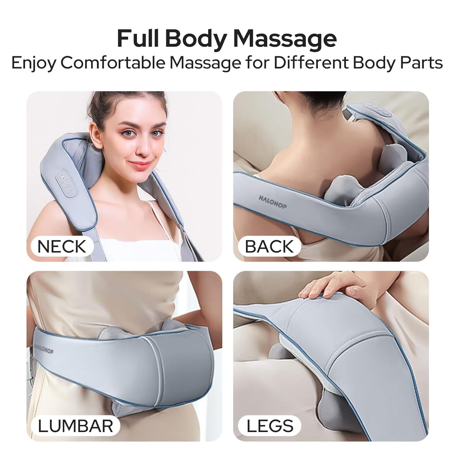 Neck & Back Massager with Heat | 5D Electric Cervical Massage Machine for Pain Relief | Deep Tissue Shoulder, Waist & Leg Massager