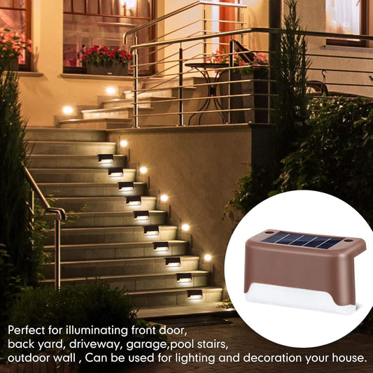 Solar Deck Lights Outdoor – Waterproof LED Step & Pathway Lamps (Pack of 4)