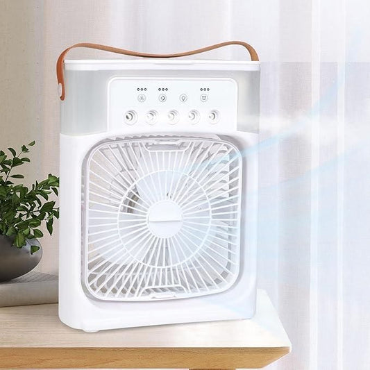 Portable USB Air Cooler Fan – Multifunction Mist Spray & Humidifier Fan for Home & Office