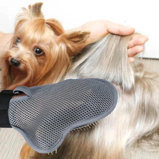 Stainless Steel Pet Grooming Glove – Gentle Deshedding Brush for Dogs & Cats