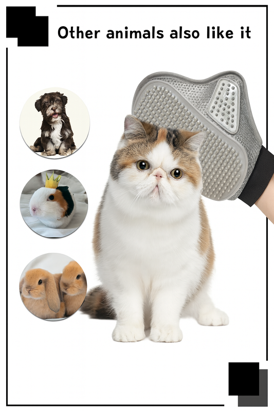 Stainless Steel Pet Grooming Glove – Gentle Deshedding Brush for Dogs & Cats