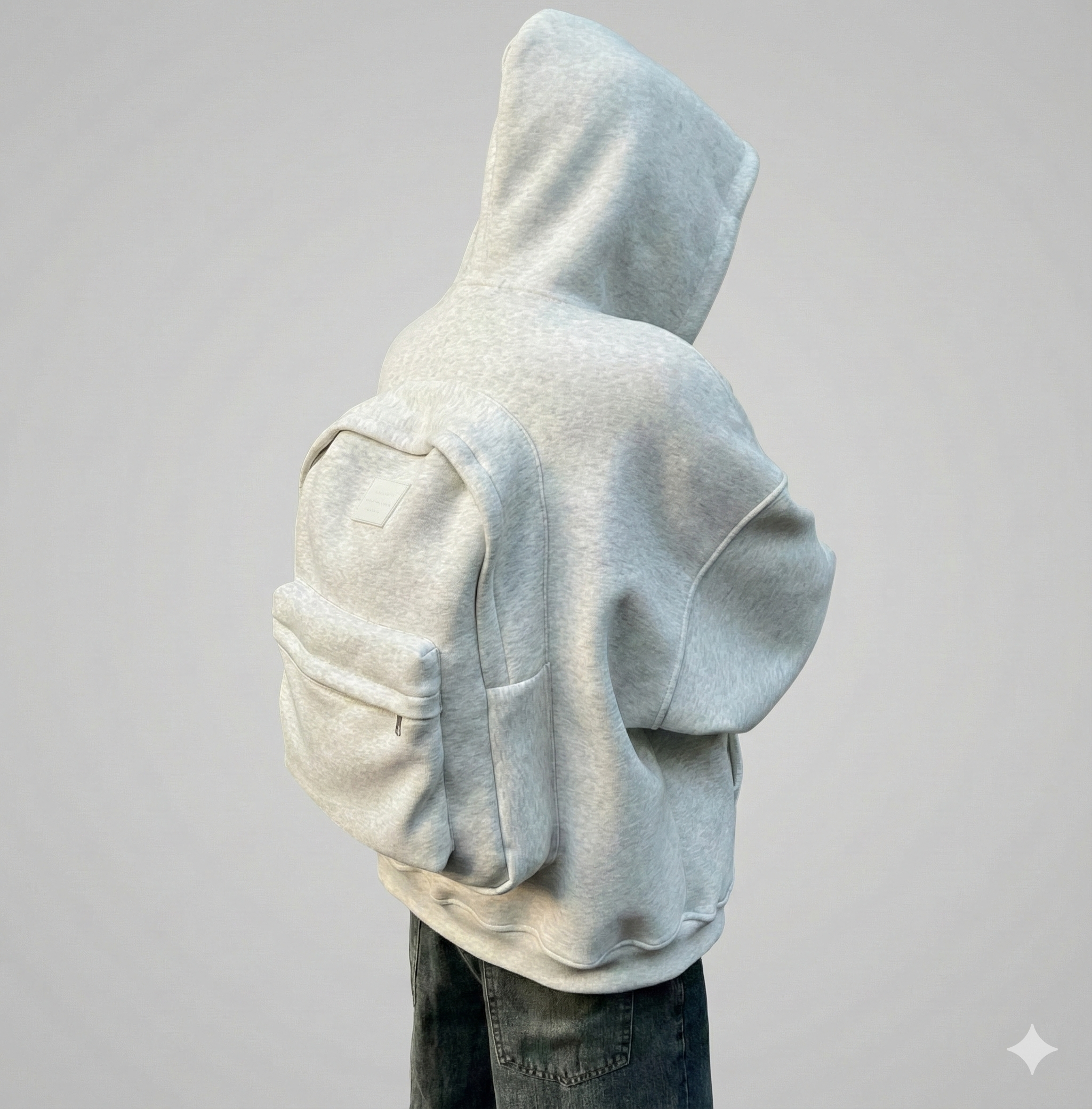 Men’s Solid Backpack Zip-Up Hoodie – Fleece Fabric, Full Sleeves, Built-In Storage