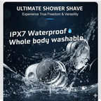 Mini Electric Razor for Men – Rechargeable Waterproof Shaver with 15-Blade Turbo Technology