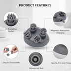 Plazoid Smart Electric Head Scalp Massager | 3-Speed Rechargeable Hair Growth Stimulator | Waterproof Handheld Massage Brush with Soft Silicone Bristles for Deep Clean & Stress Relief