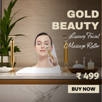 24K Gold Energy Beauty Bar – Electric Facial Massage Roller for Face Lift & Skin Tightening